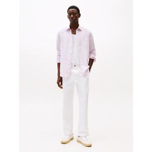 Tommy Hilfiger Regular Fit Classic Pink Stripe Linen Shirt